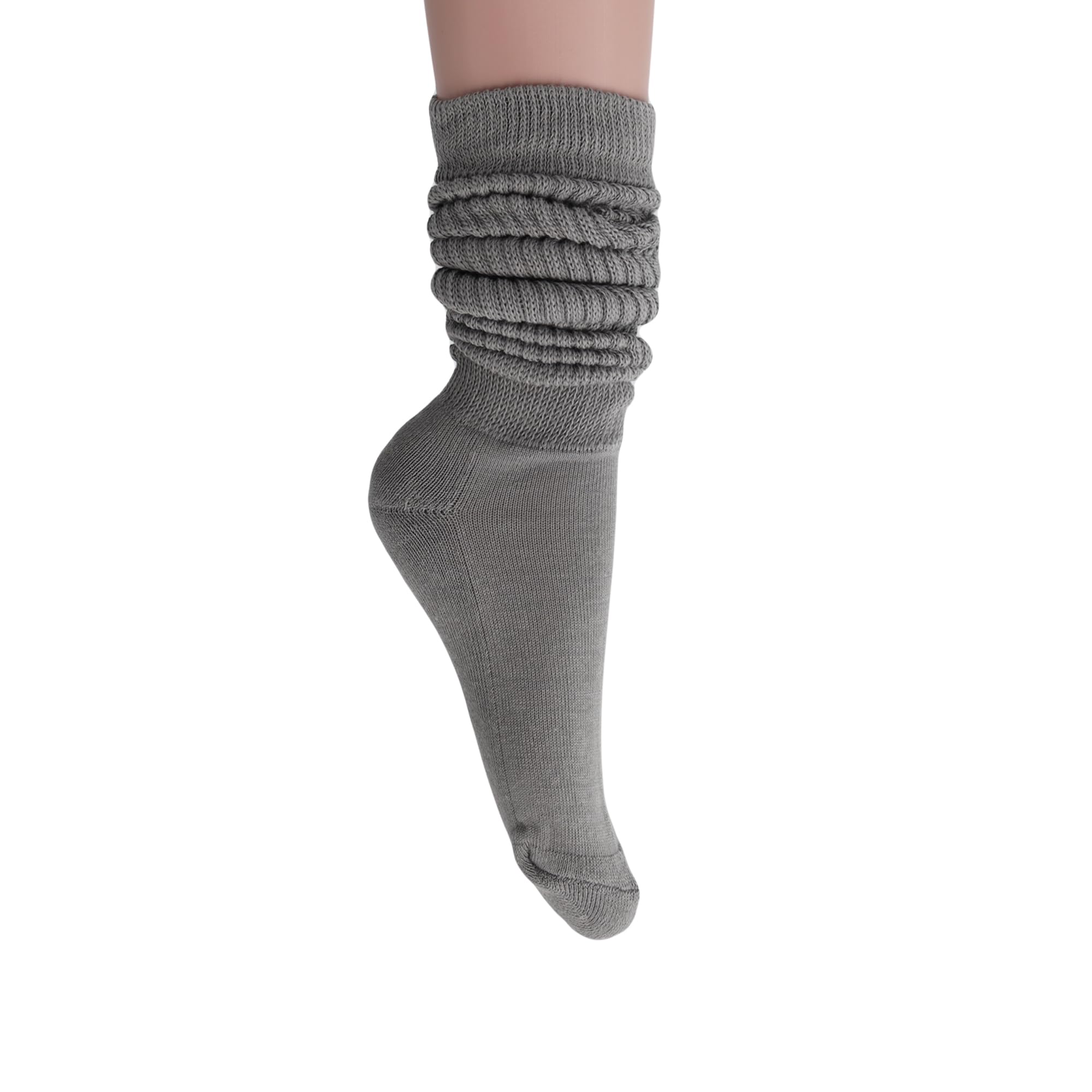 American Made Slouch Socks - Cotton Scrunch Knee High Extra Long Heavy Socks for Women | Cozy Winter Wear, Lounge Socks, Home & Office Comfort