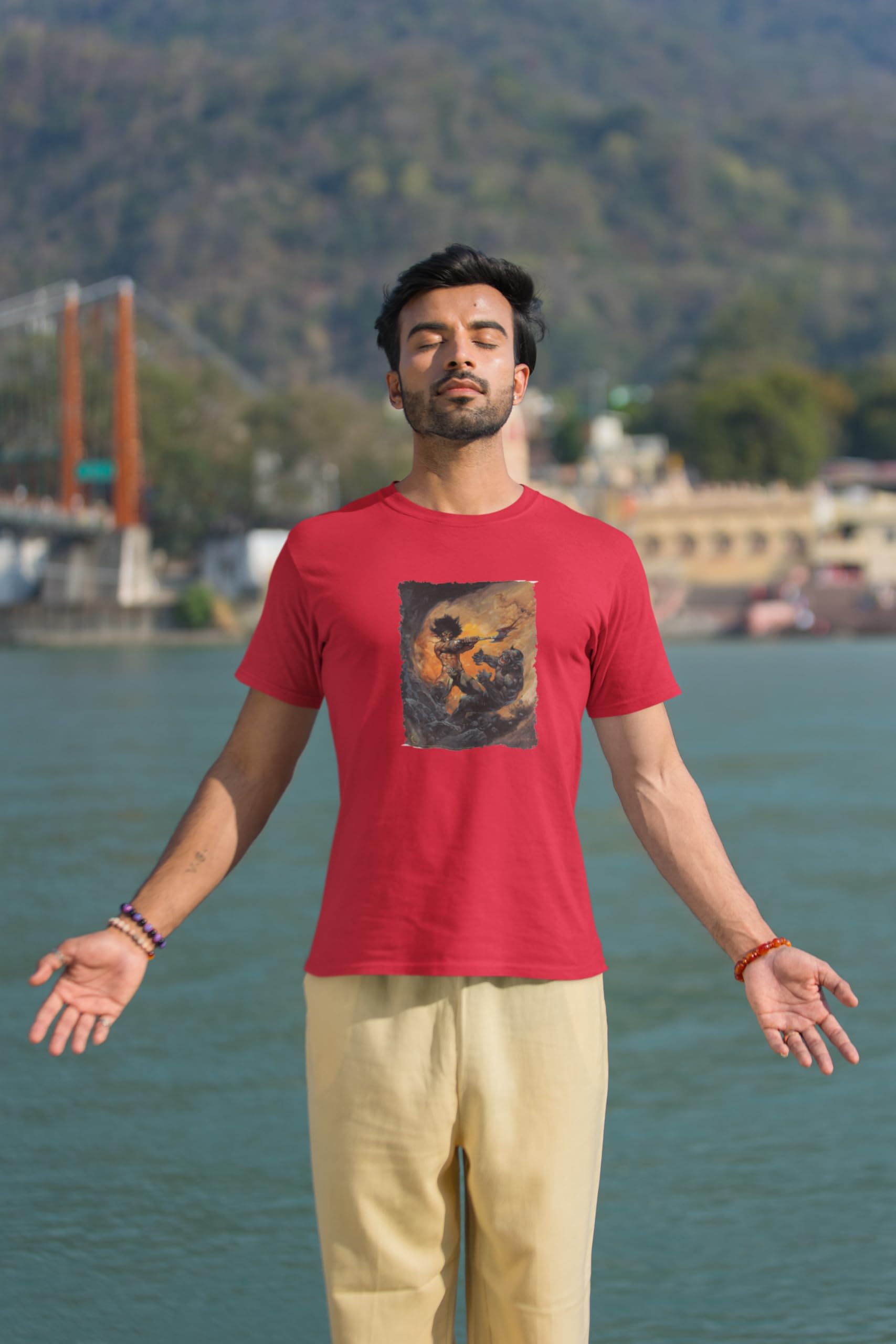 Frank Frazetta Barbarian 2 Graphic T-Shirt for Men | Pop Threads Art Tee | Casual Wear, Gift for Fantasy Fans & Comic Con