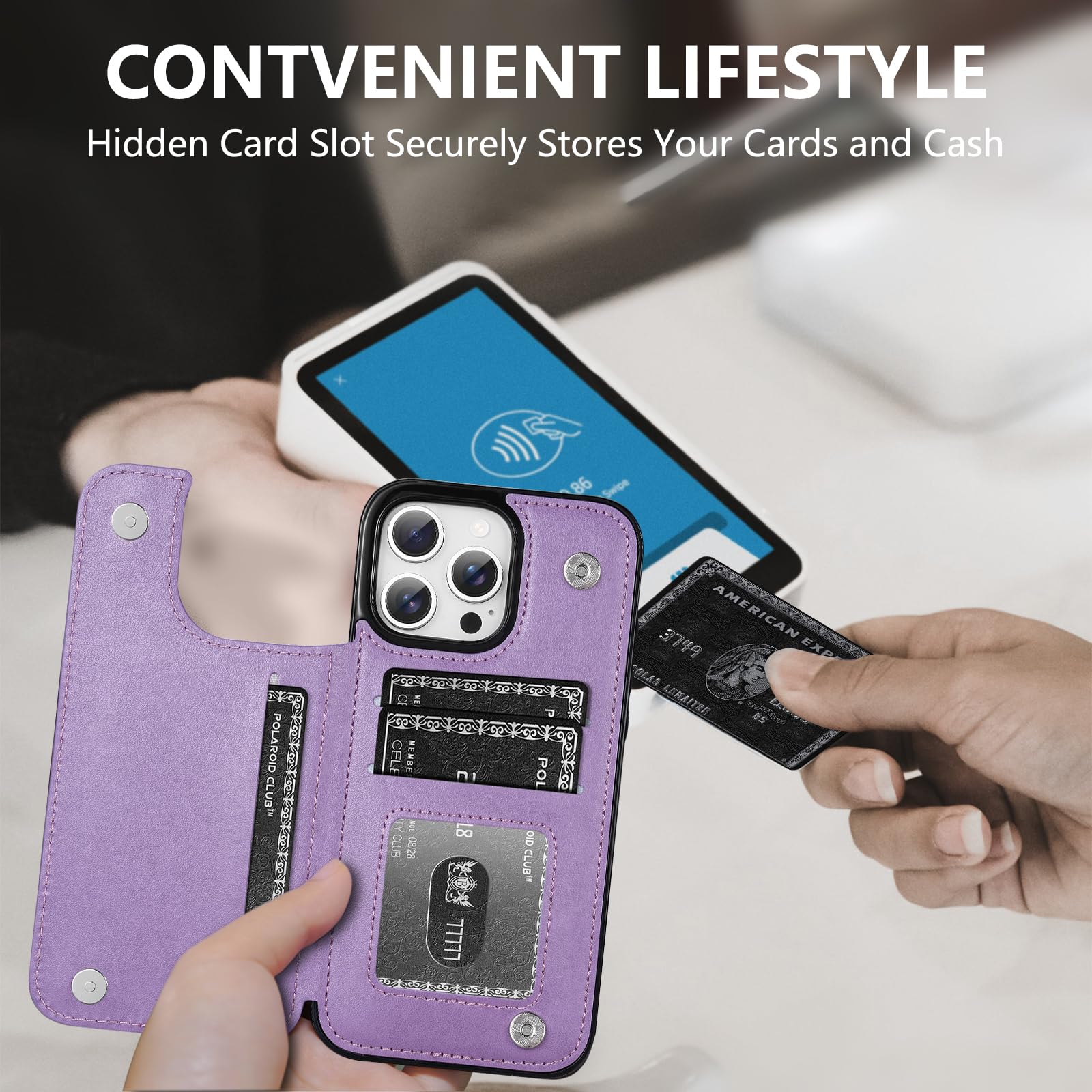 Korecase iPhone 16 Pro Leather Wallet Case with Card Holder - Magnetic Flip Cover for iPhone 16 Pro 6.3