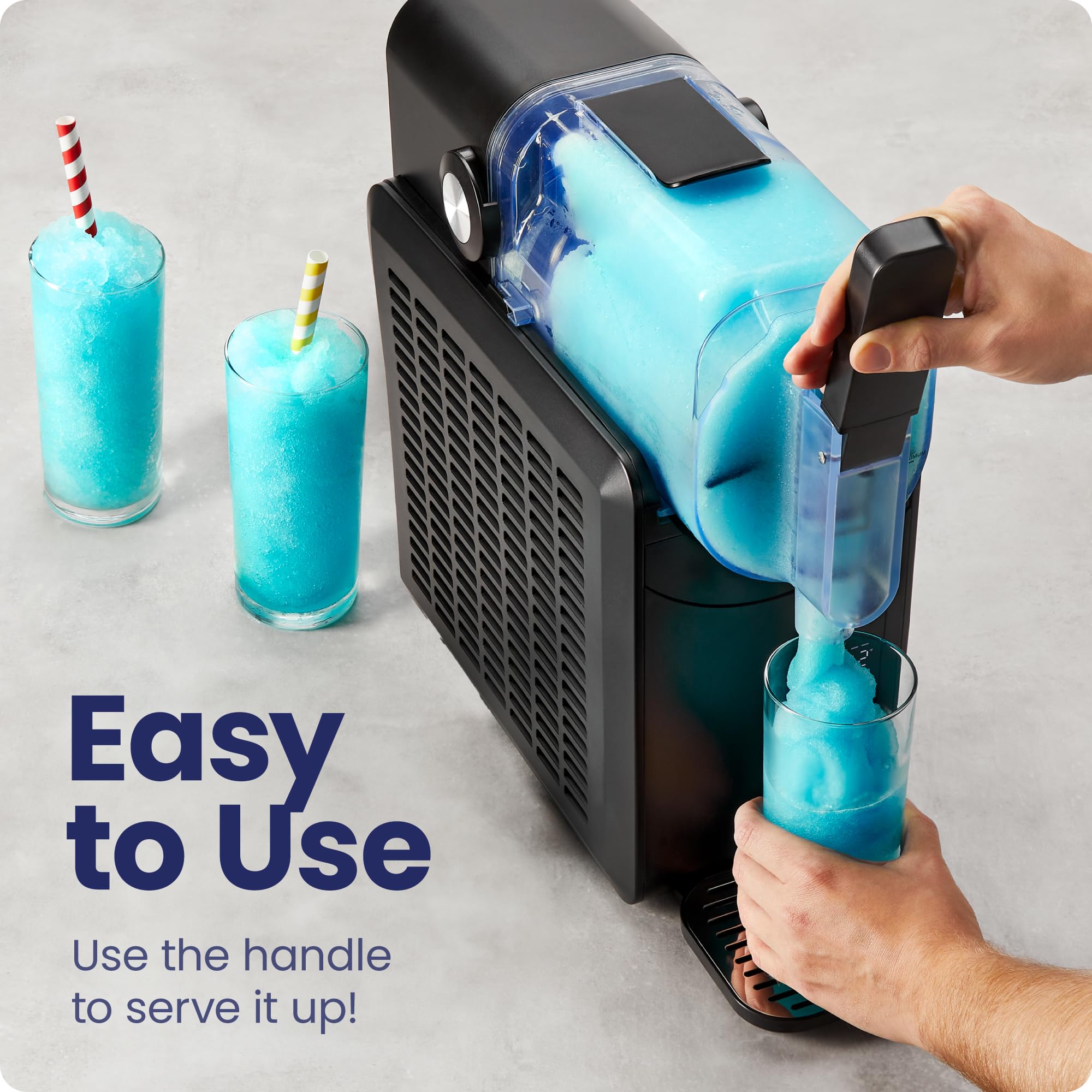 Iceman Slush-Ease 48 oz. Commercial Slushie Machine - Frozen Drink Maker with 5 Presets & Custom Mode for Margaritas, Frappes, Smoothies - Easy-Dispensing Lever & Durable Design - Perfect for Bars, Restaurants, Parties & Home Use