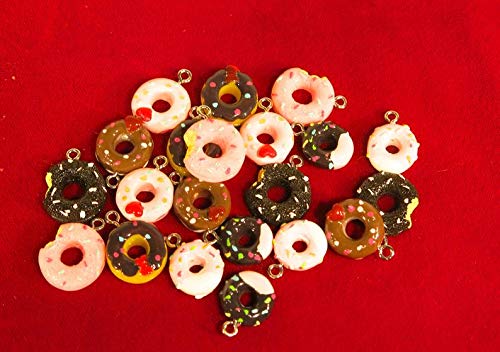 20pc Mixed Enamel Donut Charms Set for Jewelry Making - DIY Craft Supplies for Bracelets, Necklaces & Keychains (BC318)