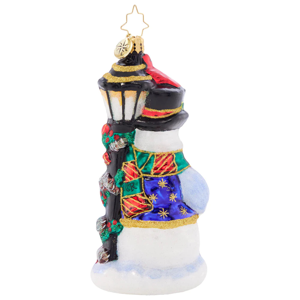 Christopher Radko Feathered Friends Snowman - Handcrafted Christmas Ornament for Holiday Tree Decor, Festive Home & Office Decoration, Perfect Gift for Collectors & Holiday Enthusiasts