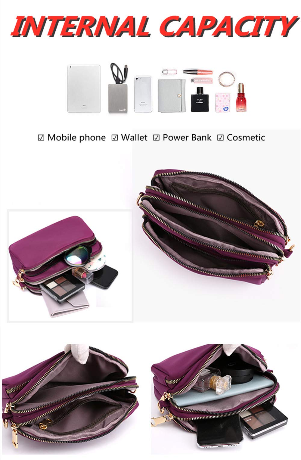 Lightweight Small Shoulder Bag for Women - Casual Sling Crossbody Phone Bag with Travel Wallet - Perfect for Daily Use, Shopping, Travel & Outdoor Activities (Black)
