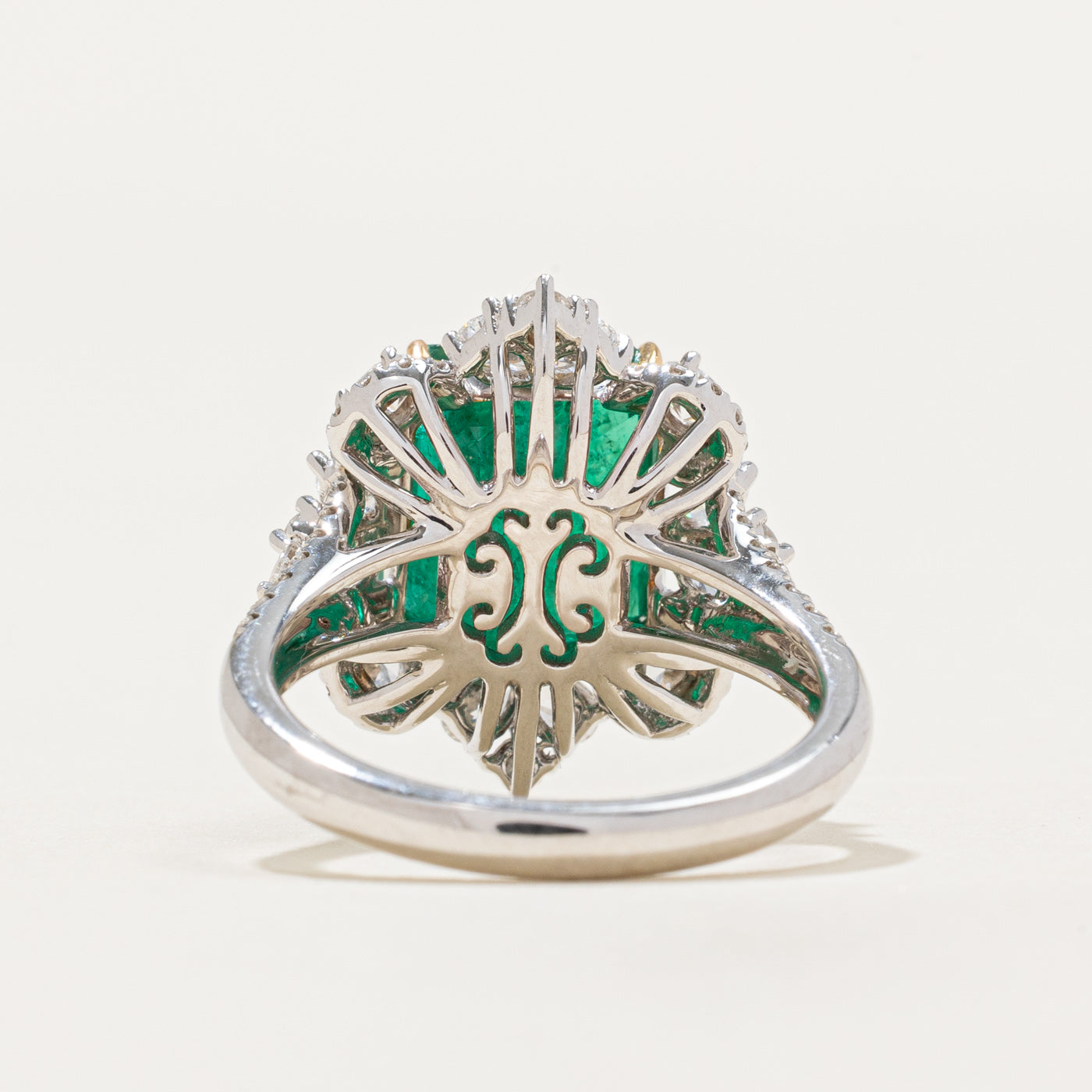 Exquisite Zambian Emerald & Diamond Halo Ring | 4.73ct Natural Emerald & 1.06ctw Diamond | Size 6.25 | Elegant Engagement, Anniversary & Special Occasion Jewelry Gift