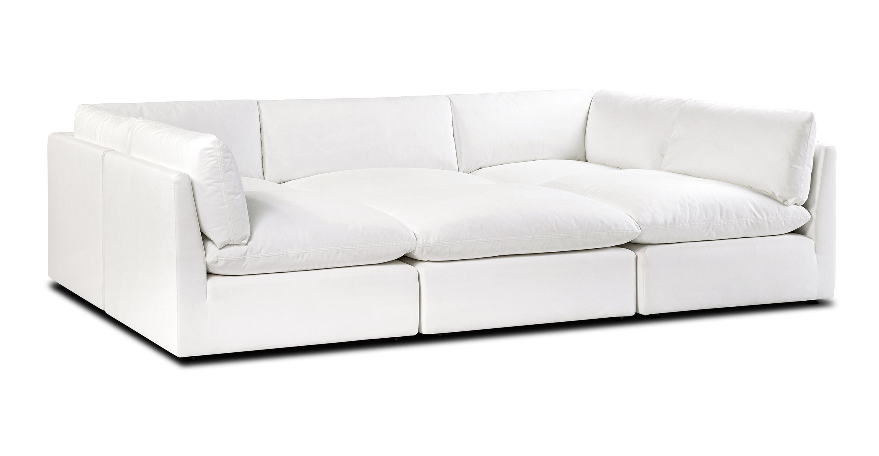 6-Seat Davos Modular Pit Sectional Sofa - Modern L-Shaped Sectional Couch with Reversible Chaise for Living Room, Family Room, and Home Theater