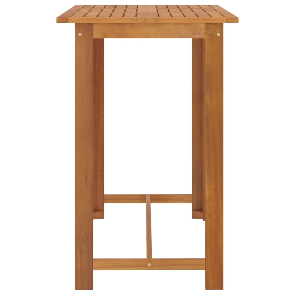 vidaXL 9-Piece Outdoor Patio Bar Set with Cushions - Solid Acacia Wood Table & Poly Rattan Bar Stools - Black & Cream Garden Furniture for Backyard, Poolside & Outdoor Entertaining