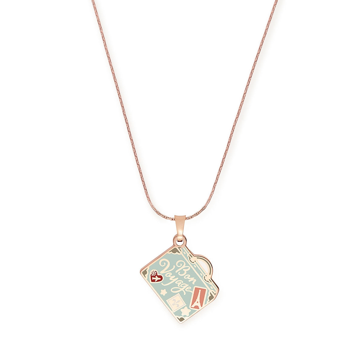 Bon Voyage Travel Charm Necklace - Dainty Jewelry Gift for Women, Perfect for Vacations & Adventure Travel