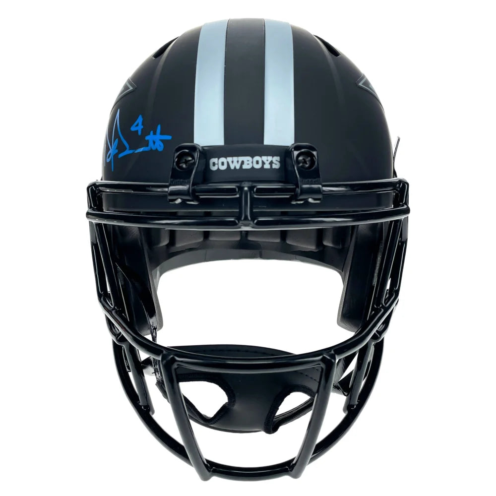 Dak Prescott Autographed Dallas Cowboys Football Helmet - Signed Full-Size Speed Eclipse - Perfect for Collectors, Fans, and Sports Memorabilia Displays