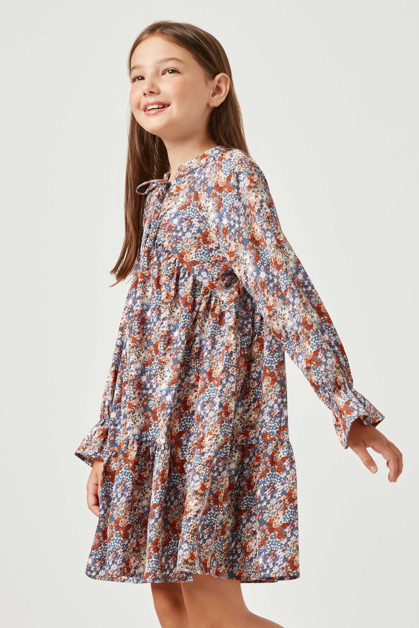 Elegant V-Neck Long Sleeve Floral Wrap Dress for Women | Flowy Midi Dress with Cinched Waist | Perfect for Weddings, Parties & Date Nights