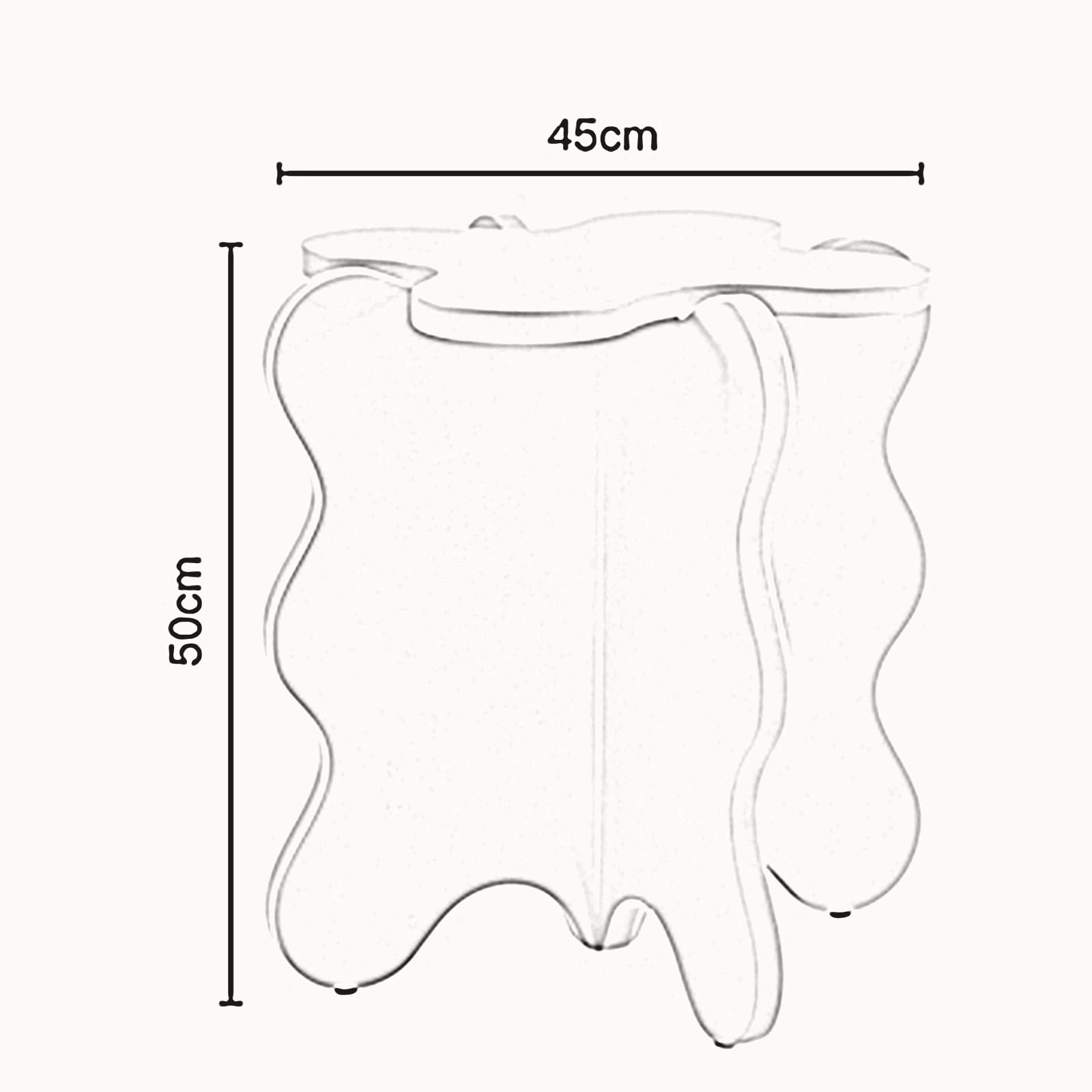 Stylish Purple Mini Petal Coffee Table - Solid Wood Wave Design Cartoon Side Table for Bedroom & Living Room | Perfect as Bedside Table, Nightstand or Accent Furniture