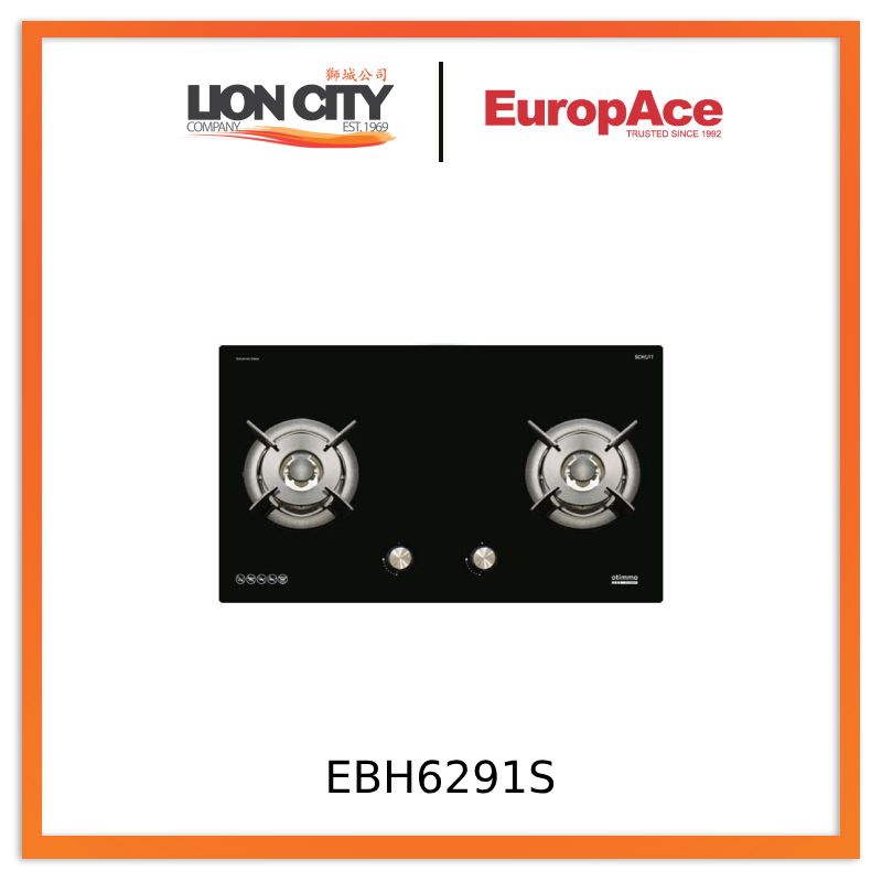 Europace EBH6291S 90cm 2 Burner Gas Cooker Hob with Schott Glass - Perfect for Modern Kitchens, Cooking & Baking