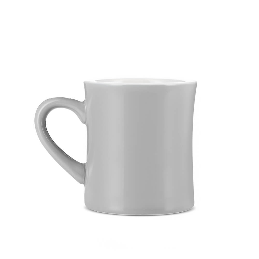 Premium Porcelain Espresso Mug - 10oz (305ml) Gray Diner Coffee Cup - Ideal for Home, Office & Cafe Use