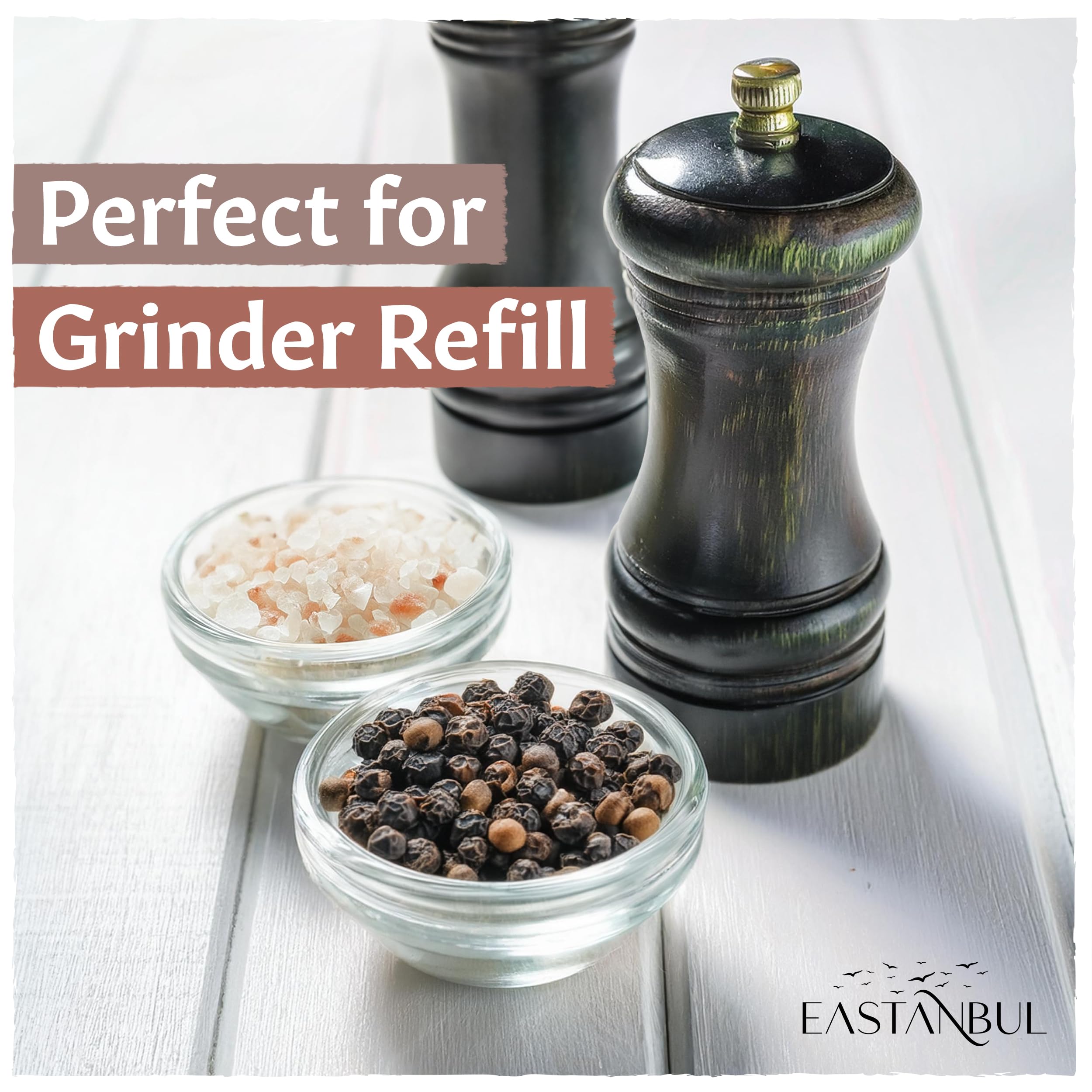 Premium Himalayan Pink Salt & Whole Peppercorns Refill Set - 12.3oz Pink Salt & 6oz Peppercorns for Grinders - Spice Buddies Series Gift Box - Perfect for Cooking, Seasoning & Gourmet Food Preparation