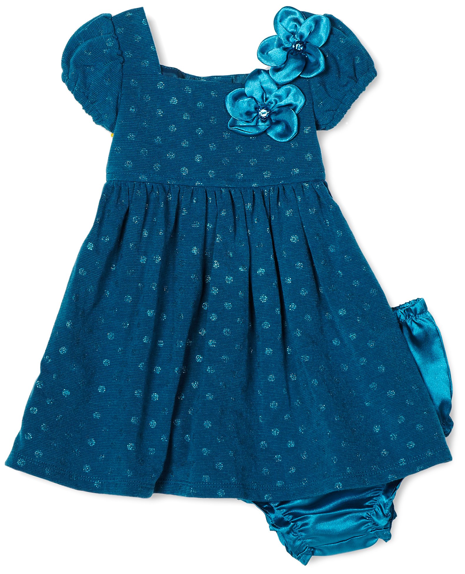 Sweet Heart Rose Sparkle Ponte Dress for Baby Girls - Elegant & Comfortable Toddler Party Outfit for Birthday, Holiday & Special Occasions