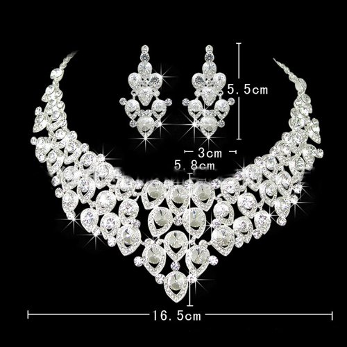 Crystal Bridal Jewelry Set - Elegant Necklace & Earrings for Weddings, Parties & Special Occasions | Classic Wedding Accessories & Formal Event Jewelry