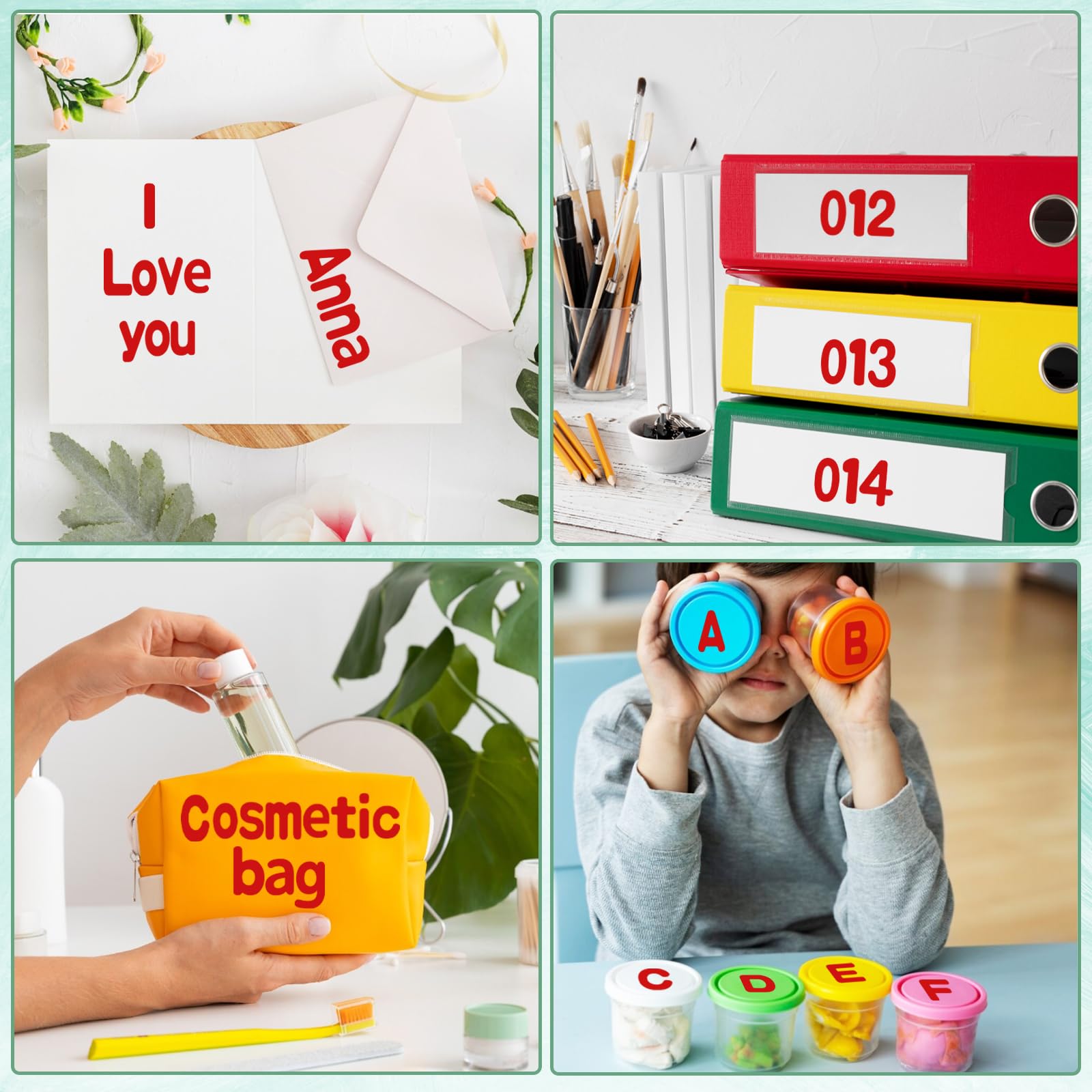 1 Inch Alphabet Stickers - 12 Sheets Self Adhesive Vinyl Letter Stickers for Mailbox Numbers, Bulletin Boards, Classroom & Home Decor (Red) | Perfect for DIY Crafts, School Projects, and Personalized Labeling