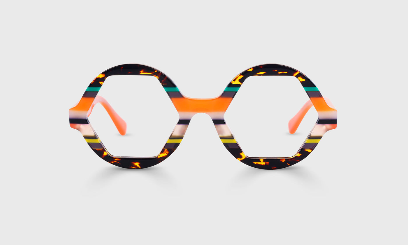 Ogle Goggles Color 76 Apricot Multi Stripe Front and Temples - Stylish Sunglasses for Outdoor Activities, Beach, Driving & Fashion Accessories