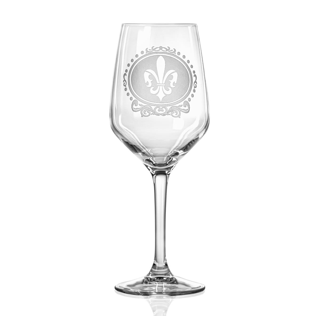 Royal Fleur De Lis 10.75oz White Wine Glasses Set of 12 - Elegant Stemware for Wedding, Party & Fine Dining - Premium Crystal Glassware for Chardonnay, Sauvignon Blanc & Sparkling Wine