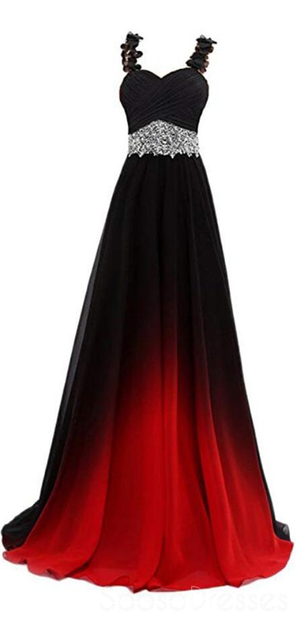 Elegant Lace Straps Beaded Ombre Long Evening Prom Dresses for Women - Custom Sweet 16 Dresses, Formal Gowns for Homecoming, Wedding, Quinceañera & Special Occasions