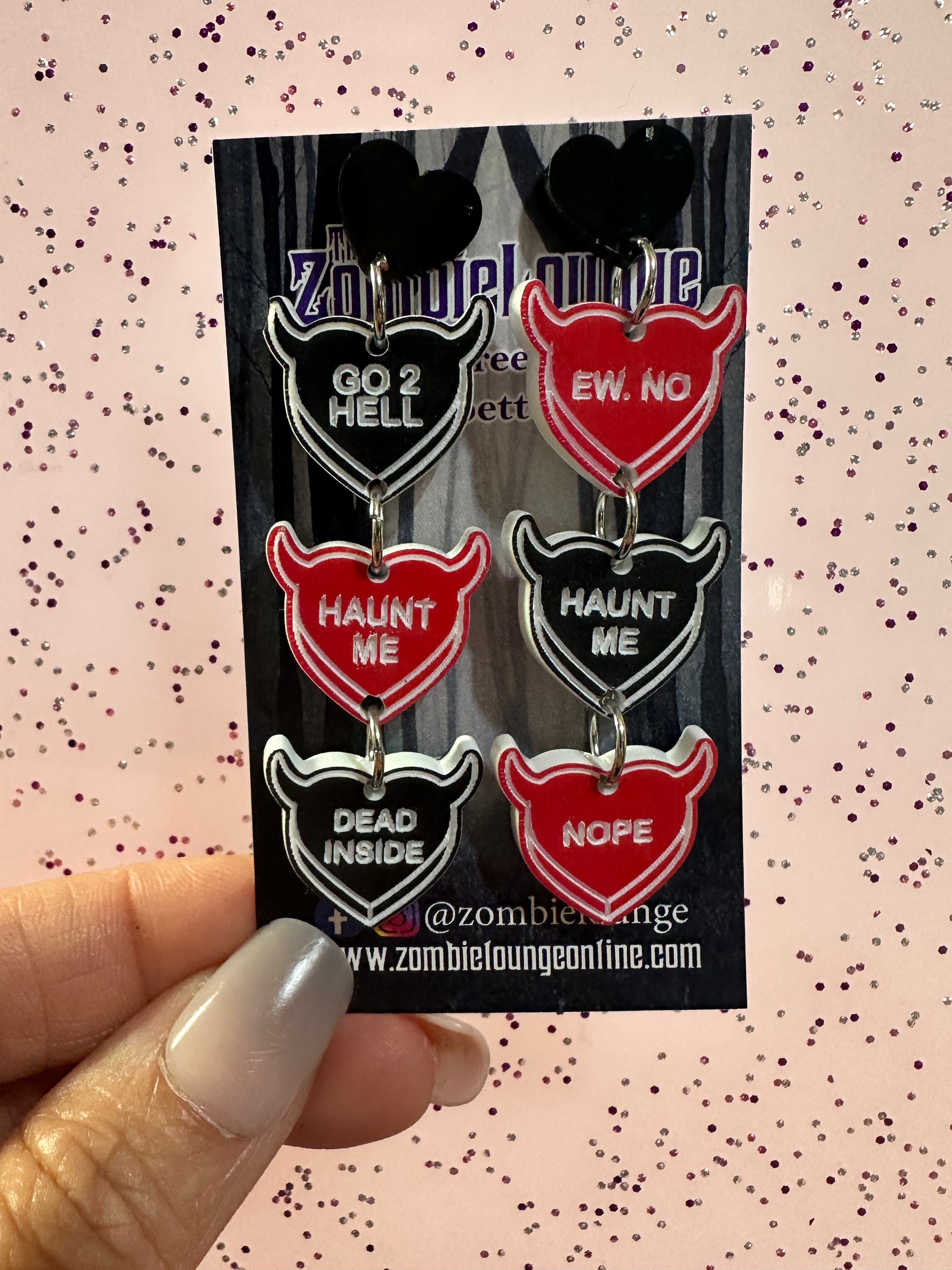 Valloween Candy Hearts Earrings - Sweet Valentine's Day Jewelry for Women | Perfect Gift for Girlfriend, Wife, or Best Friend | Cute Accessories for Parties, Dates, and Special Occasions
