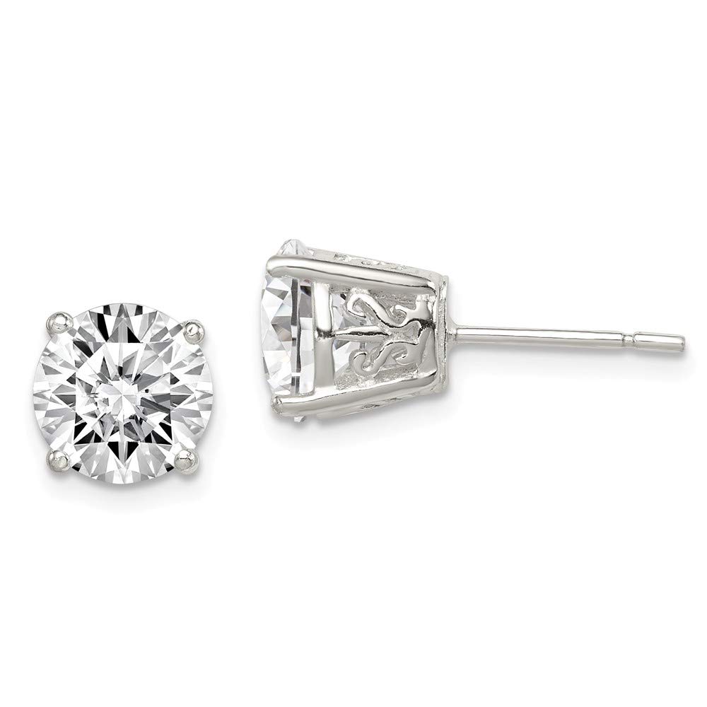 Sterling Silver Cubic Zirconia Post Earrings for Women - Elegant & Hypoallergenic Stud Earrings for Daily Wear, Parties & Gifts