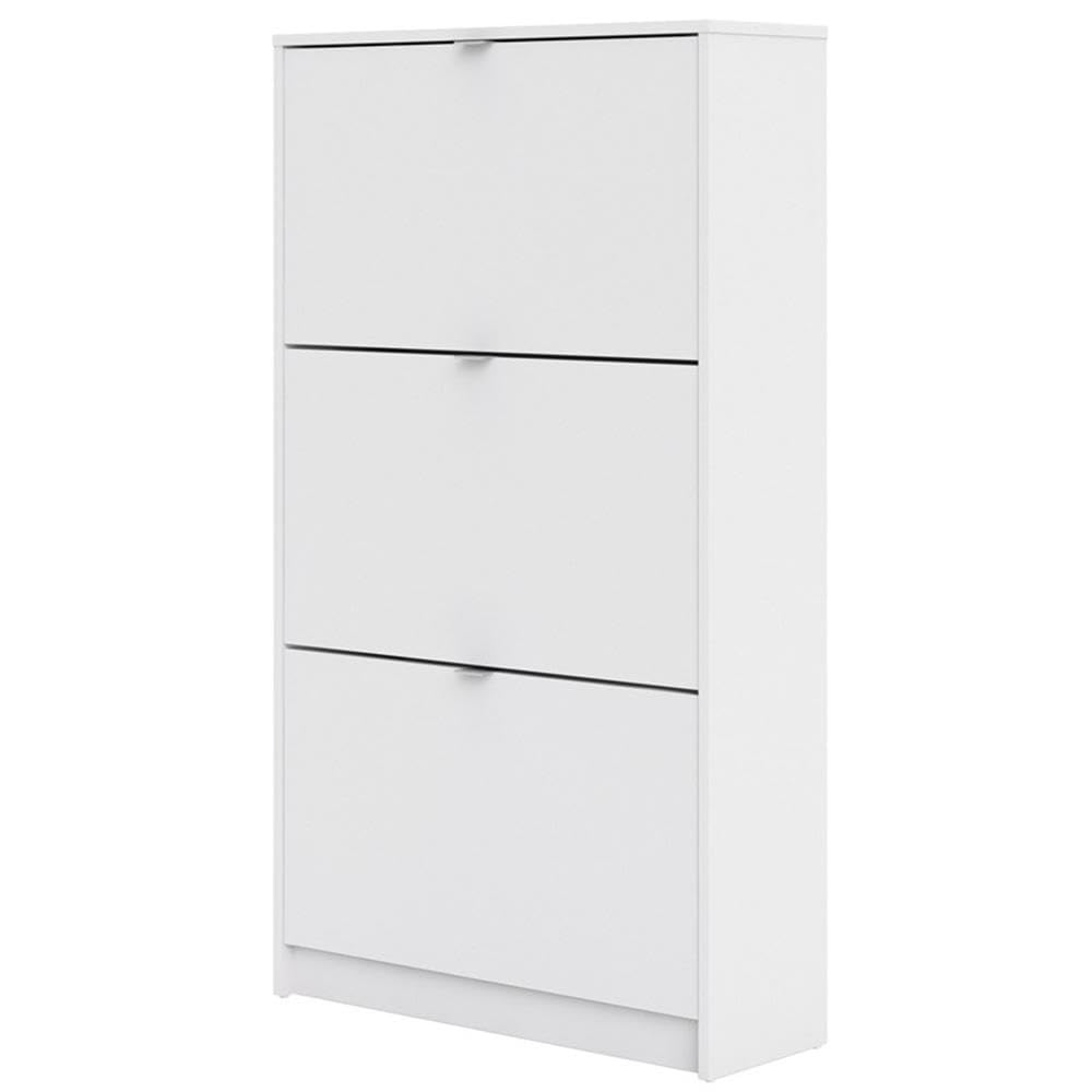 TVILUM White Shoe Cabinet - Modern Entryway Storage Organizer for Shoes, Boots & Accessories | Perfect for Hallway, Closet & Mudroom Organization