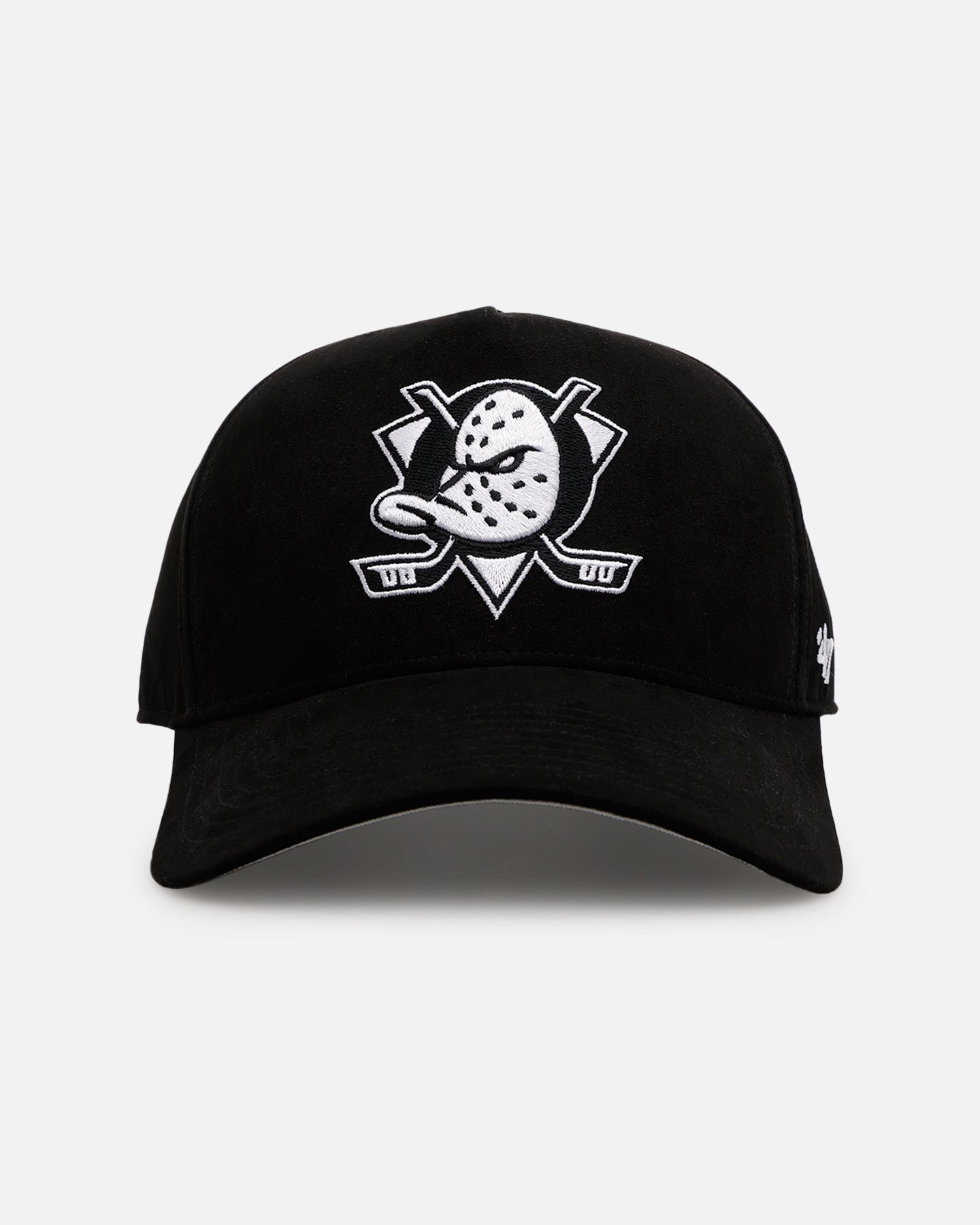 47 Brand Anaheim Ducks Ultrasuede 47 MVP Strapback Hat - Black & White Adjustable Snapback for Hockey Fans & Sports Enthusiasts - Perfect for Game Day, Tailgating & Casual Wear