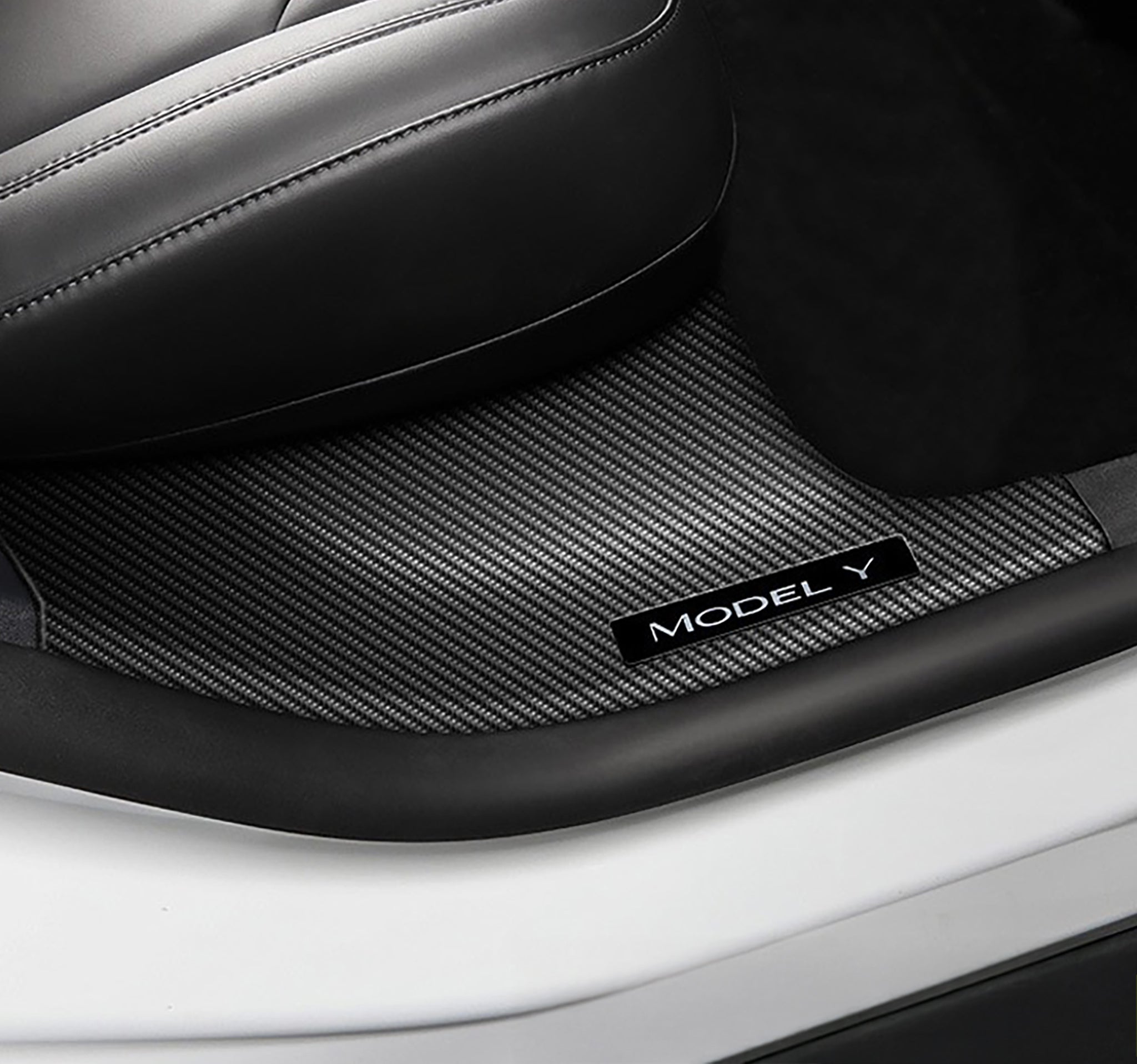 Premium Carbon Fiber Door Sill Protectors for Tesla Model Y & Model 3 - Scratch-Resistant Car Interior Accessories for Enhanced Style & Protection (Perfect for Daily Commute & Car Shows)