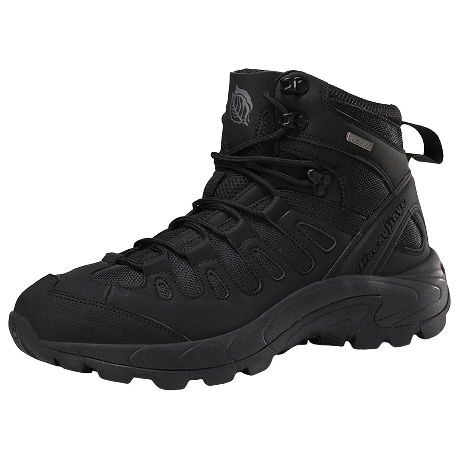 Baiomawzh Men's Wide Hiking Shoes - Non-Slip Ankle High Mountain Trekking Shoes, Breathable Waterproof Lightweight Outdoor Sports Shoes for Summer Climbing & Hiking Adventures | Perfect for Trail Walking, Backpacking & Mountain Expeditions