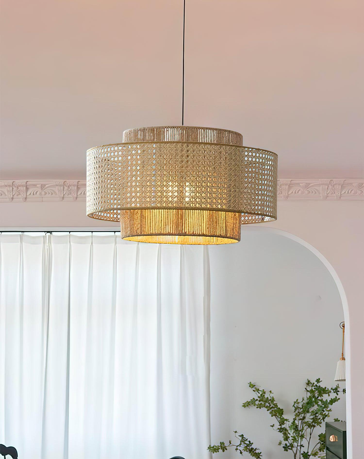 Modern Concentric Pendant Light Fixture - Sleek Minimalist Design for Kitchen Island, Dining Room & Bedroom Lighting - Dimmable LED Hanging Lamp for Home Decor