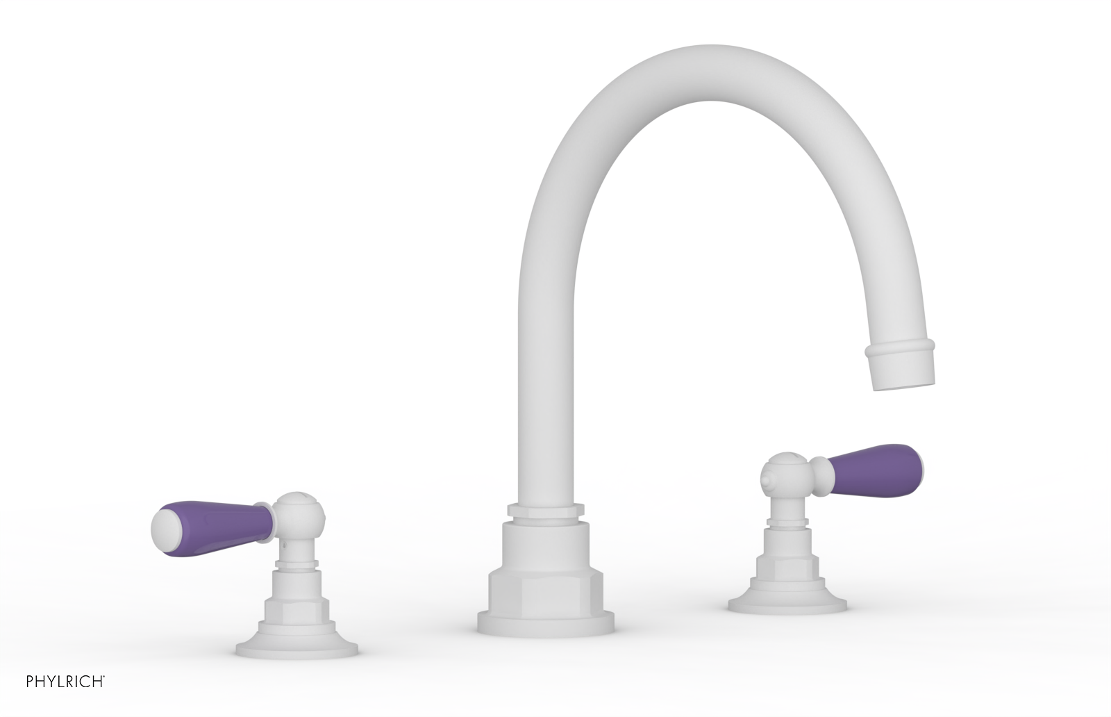 Jamestown Deck Tub Set with Lever Handles & Purple Accents - 165