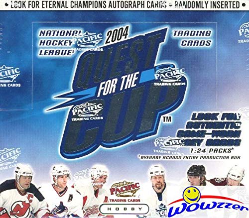 2003-04 Pacific Quest for the Cup Hockey Hobby Box - Factory Sealed with 3 Numbered Rookie Cards, 1 Game-Used Jersey & 120 Cards | Vintage NHL Collectors Item | Perfect for Hockey Memorabilia Collectors and Sports Card Investors