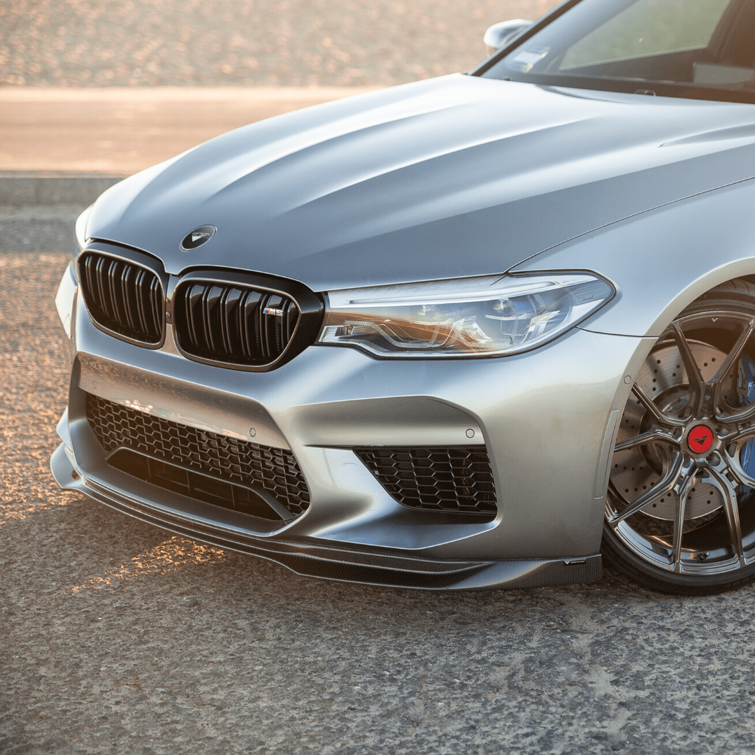 BMW F90 M5 VRS Aero Front Spoiler Lip - Carbon Fiber Performance Splitter for 2018-2023 M5 Sedan - Aggressive Styling & Downforce Enhancement for Track & Street Driving