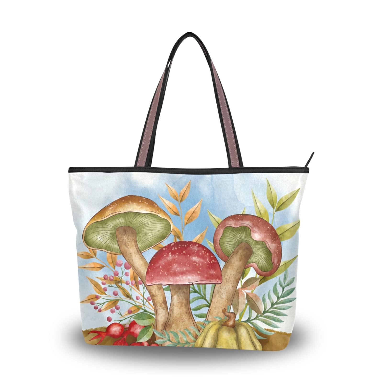 The Enchanted Journey with the Mushroom Watercolor Tote