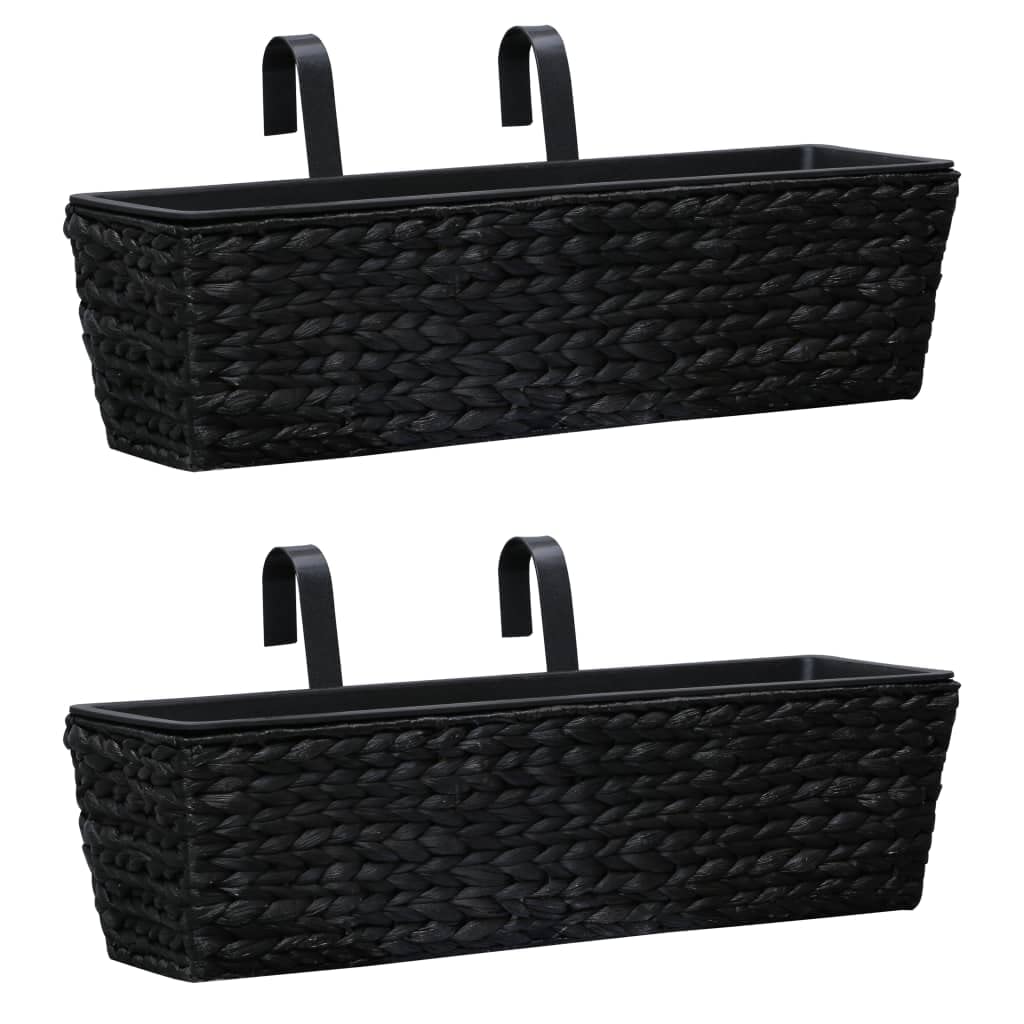 iFCOW 2-Pack Water Hyacinth Planters - Black Hanging Basket for Indoor/Outdoor Plants - Perfect for Balcony, Patio, and Garden Decor