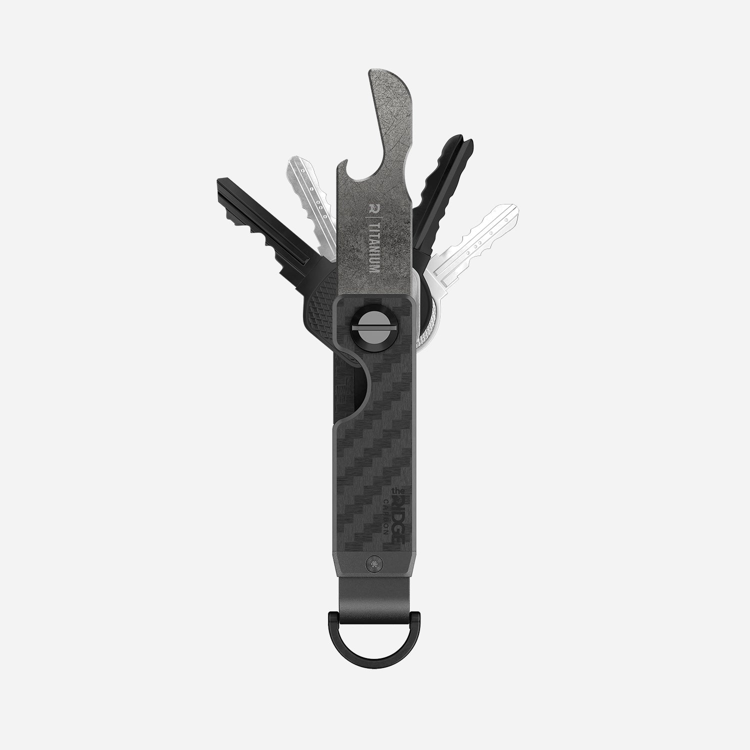 Premium Ridge Keycase Bottle Opener - Stonewashed Titanium Multi-Tool for Keys, Wallet & Outdoor Adventures | Compact EDC Gear for Camping, Hiking & Travel Accessories