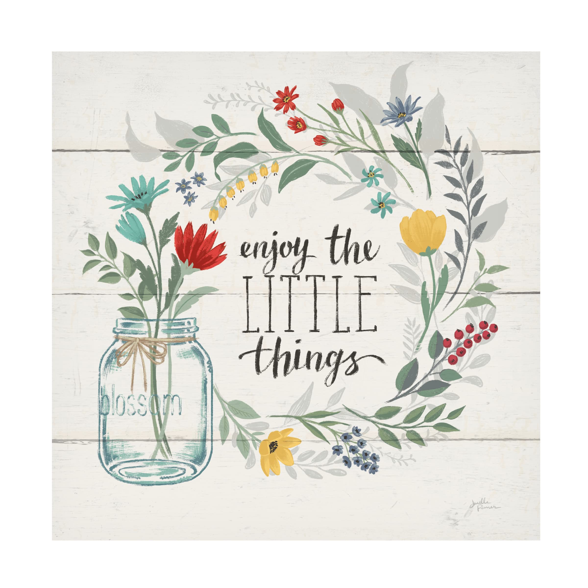 Blooming Thoughts II Canvas Art Print by Janelle Penner - Modern Floral Wall Decor for Living Room, Bedroom & Office - Handmade Trademark Fine Art