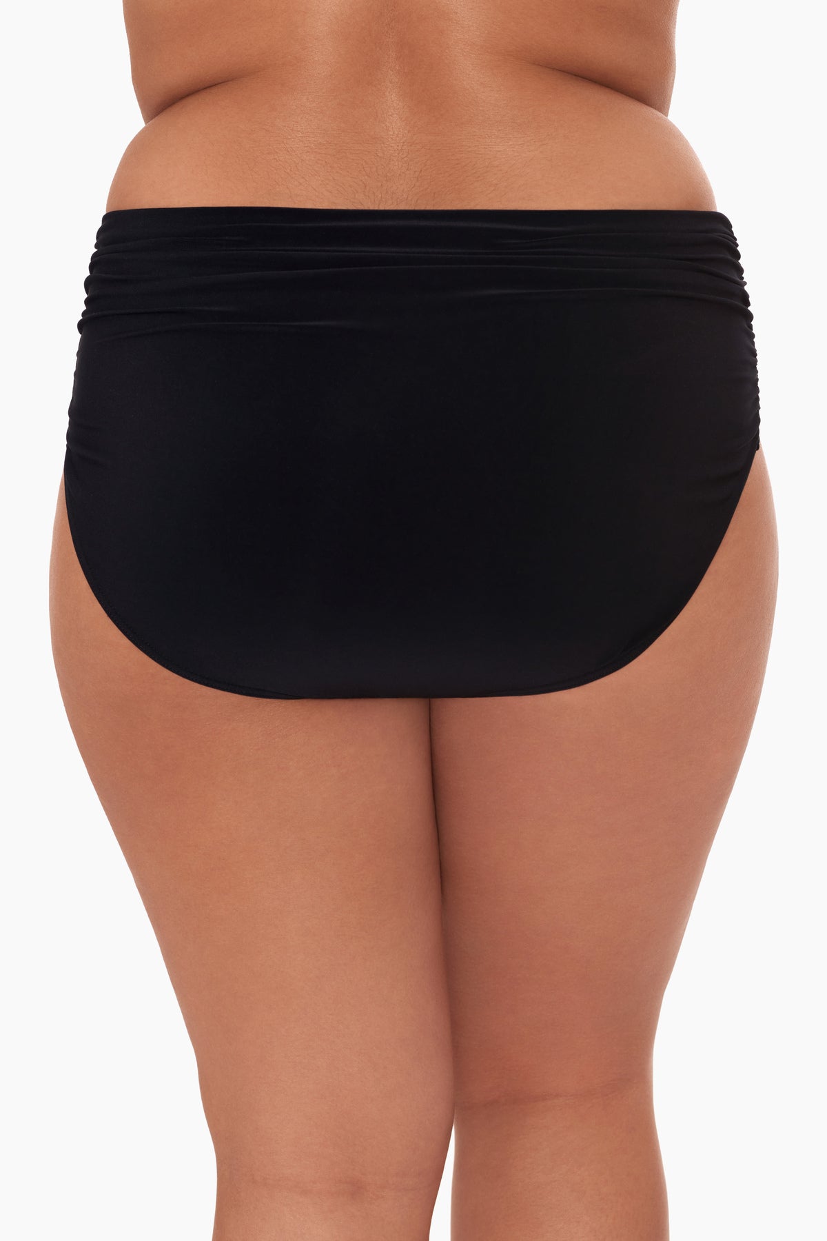 Plus Size High Waist Shirred Jersey Swim Bottoms for Women - Comfortable Swimwear for Beach, Pool & Vacation