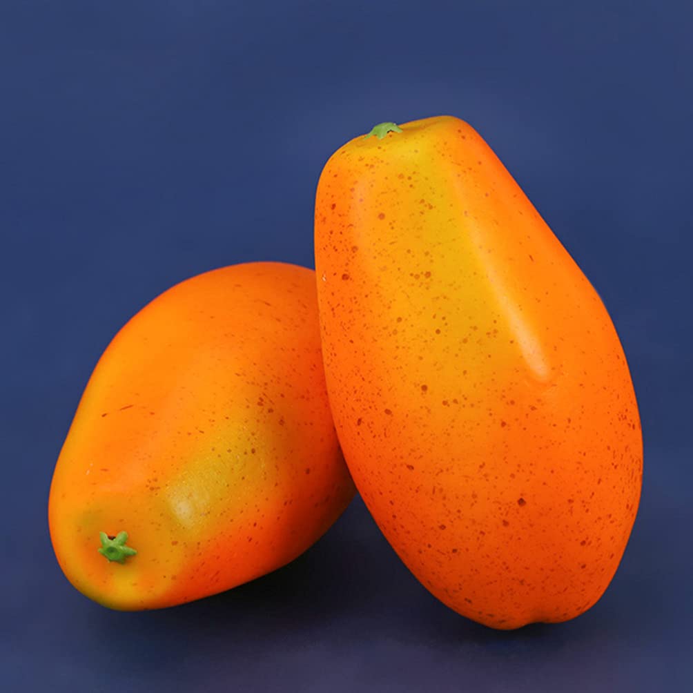 VALICLUD 1pc Realistic Artificial Yellow Papaya Fake Fruit - Lifelike PU Resin Kitchen Decor, Party Table Centerpiece, Food Display Prop, Photography Backdrop, Home Styling Accessory