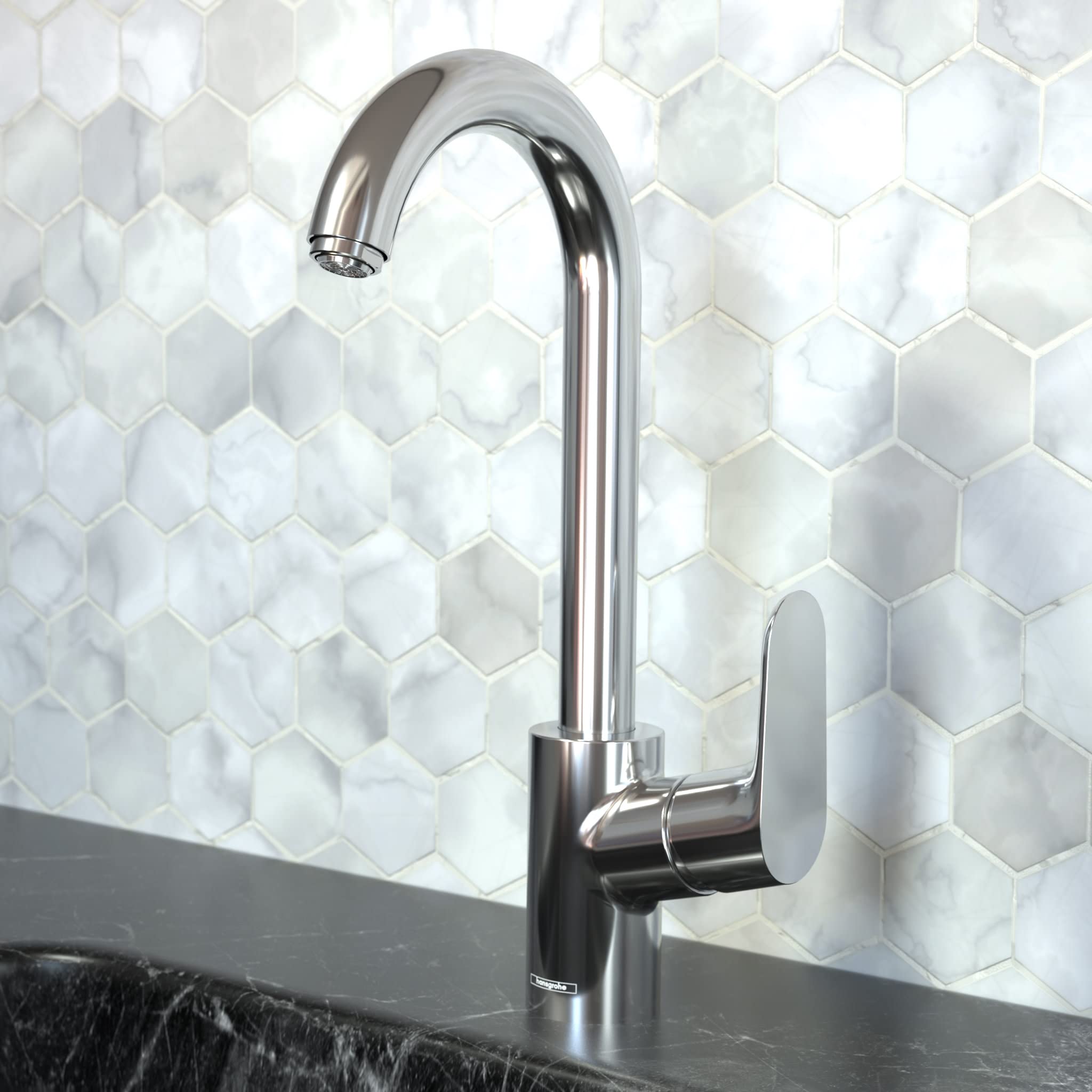 Hansgrohe Focus Chrome Bar Kitchen Faucet - Single Hole Bar Sink Faucet with High Arc Spout for Modern Kitchens, Water Bars & Wet Bars (Model 04507001) - Perfect for Small Sinks, Entertaining Areas & Commercial Use