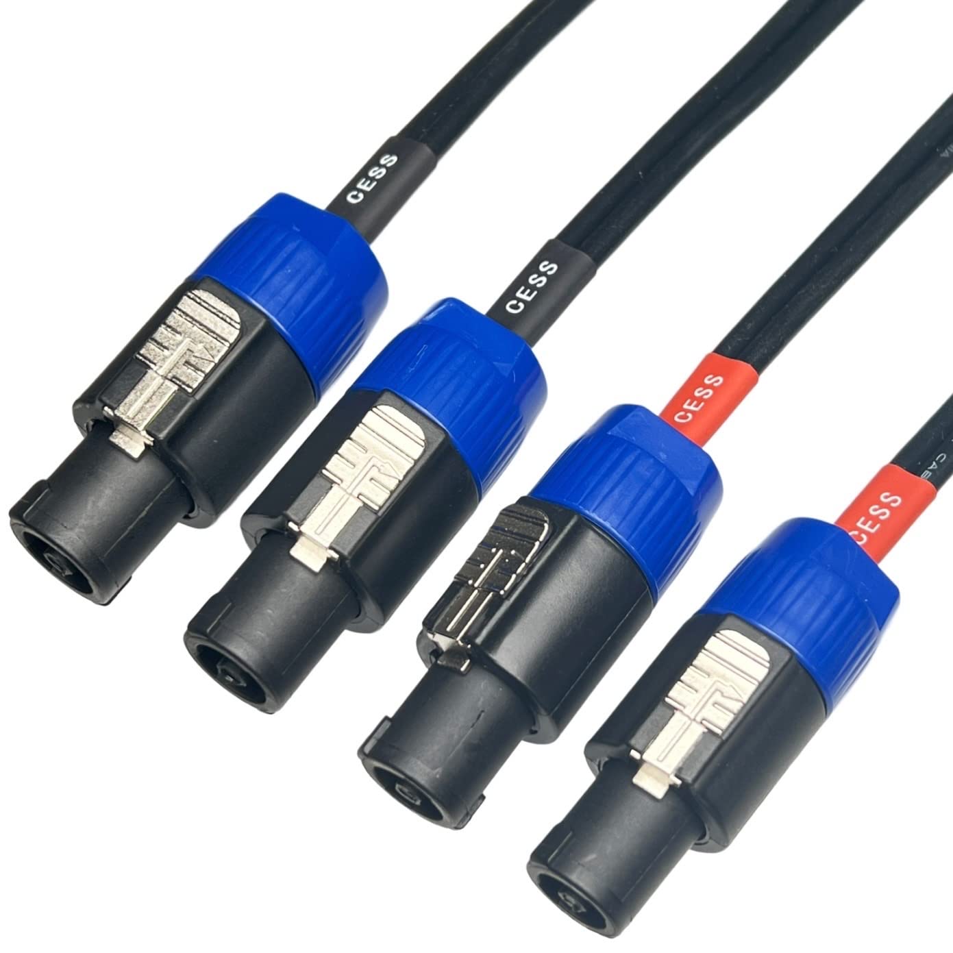 Premium 12 Gauge Speaker Cable - Speakon Plug Male to Male - 3 Feet (2 Pack) - High-Quality Audio Cable for Live Performances, DJ Equipment, and Professional Sound Systems