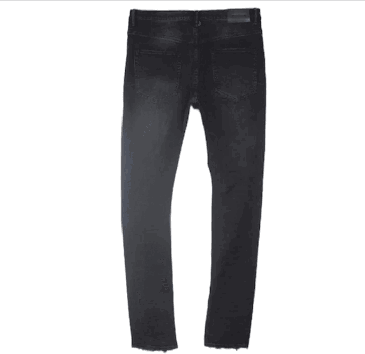 PURPLE BRAND P002 Black Distressed Denim Jeans for Men - Trendy Ripped Repair Style for Casual Wear & Street Fashion