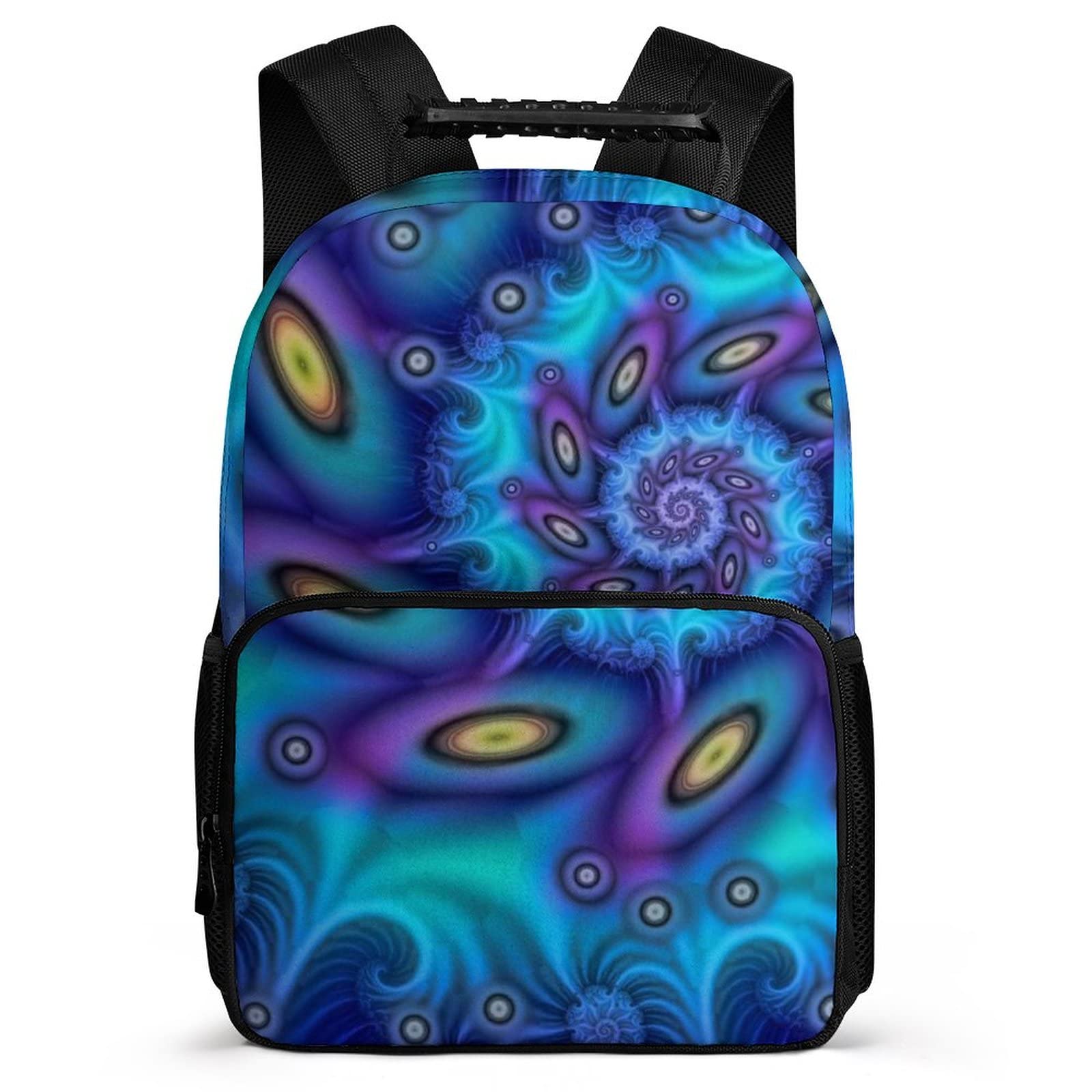 JZDACH Lightweight Large Capacity Anti-Theft Backpack for School, College & Travel - Durable Felt Fabric Laptop Backpack for Men, Women & Teens - Perfect for Daily Commute, Campus Life & Weekend Getaways (Tie-Dye Blue Design)