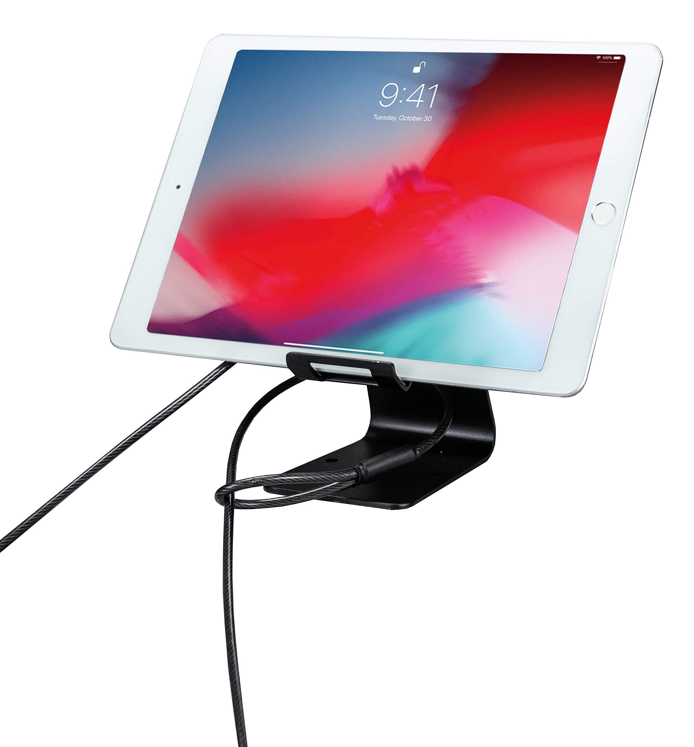 CTA Digital Tablet Security Kiosk Kit with Display Stand & Locking Cable - TAA Compliant | Secure Tablet Solution for Retail Stores, Hotels & Public Spaces
