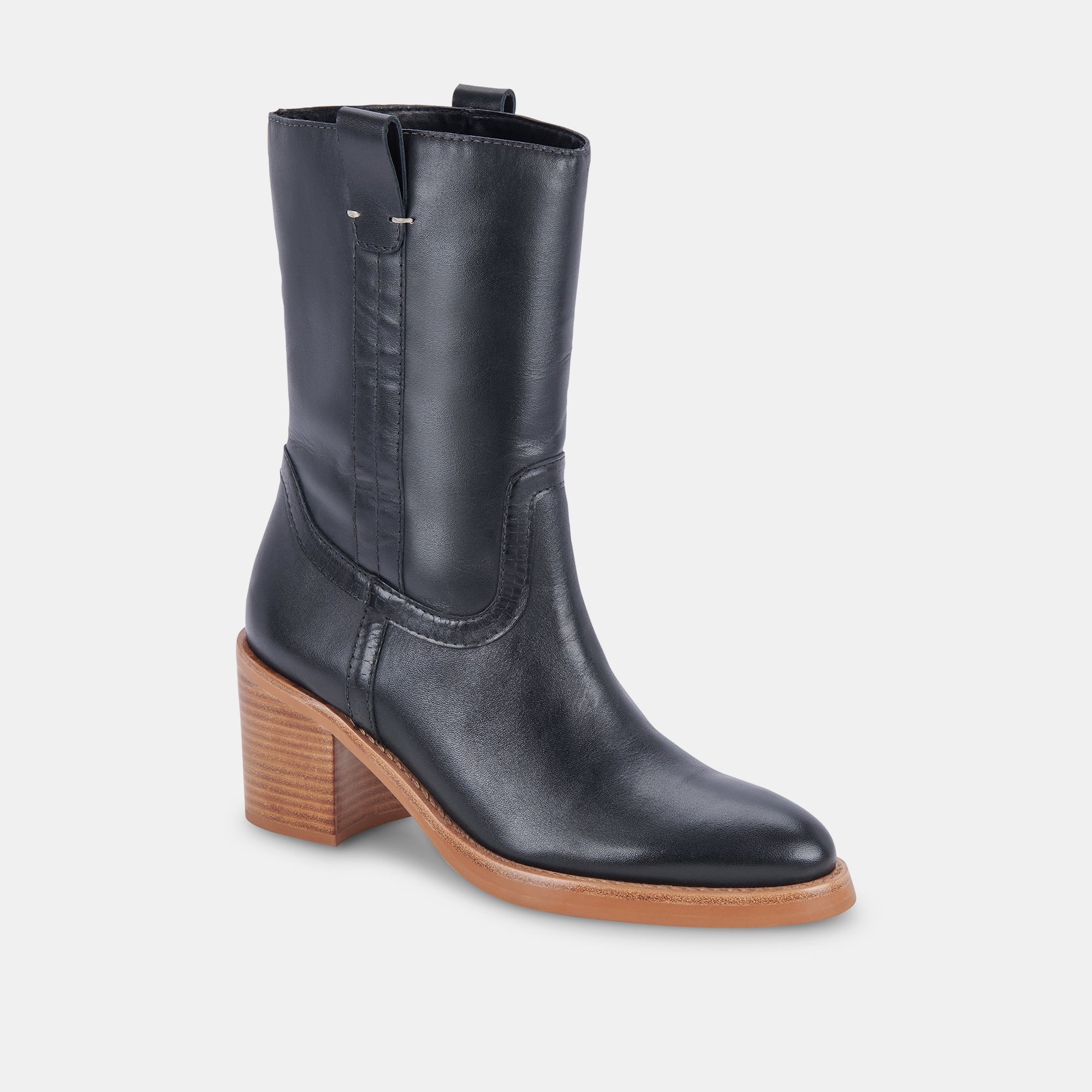 Black Leather Ankle Boots for Women - Stylish & Comfortable Chunky Heel Booties - Perfect for Casual Outfits, Office Wear & Night Out