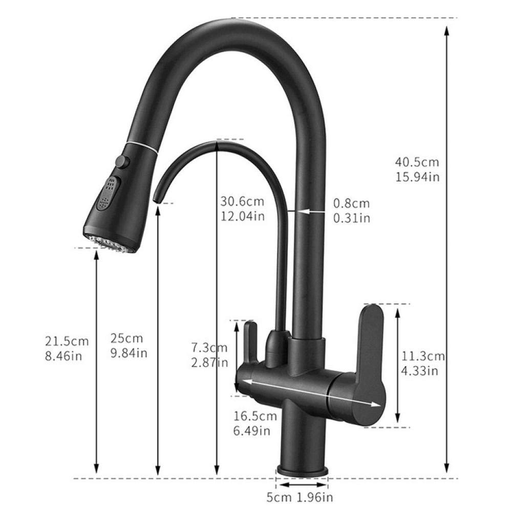 360 Degree Rotating Kitchen Faucet with Filter - Brass Purified Water Drinking Mixer Tap for Sink | Perfect for Modern Kitchens, Office Pantries & RV Water Systems