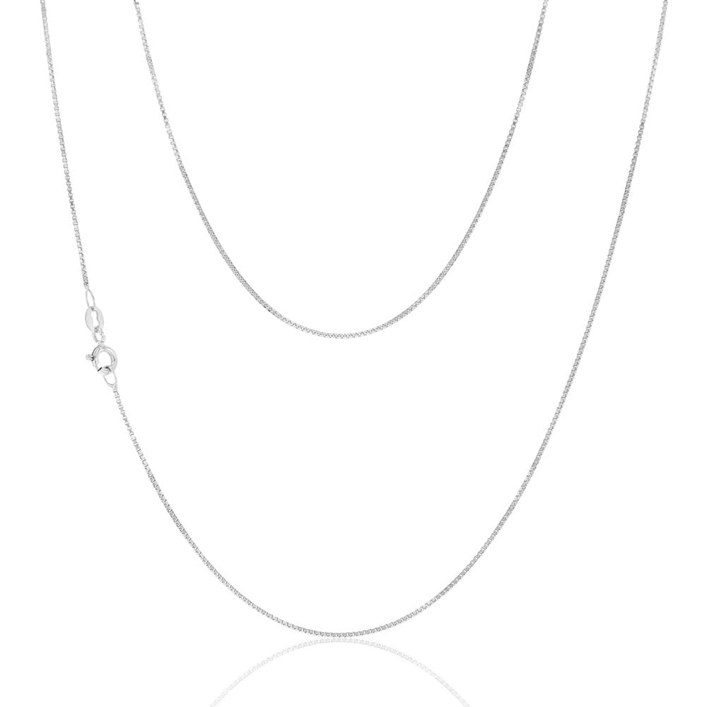 9ct White Solid Gold 15 Gauge 46cm Chain Necklace for Women - Elegant Fine Jewelry for Everyday Wear, Gifts & Special Occasions