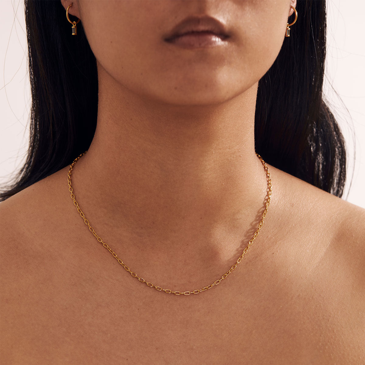 Gold Paperclip Chain Necklace - Elegant Layering Jewelry for Women, Perfect for Everyday Wear, Office & Date Night