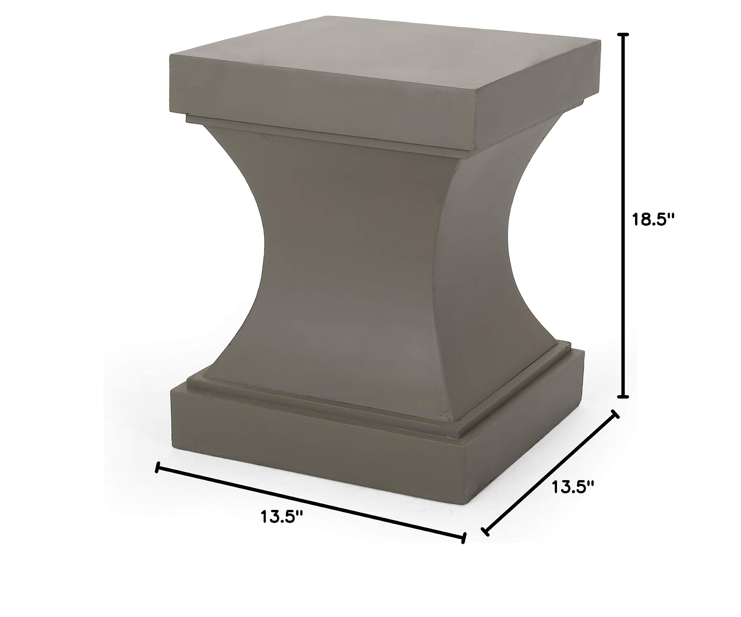 Christopher Knight Home Barbara Indoor Modern Lightweight Concrete Side Table - Minimalist Accent Table for Living Room, Bedroom & Office - Light Gray Contemporary End Table for Small Spaces