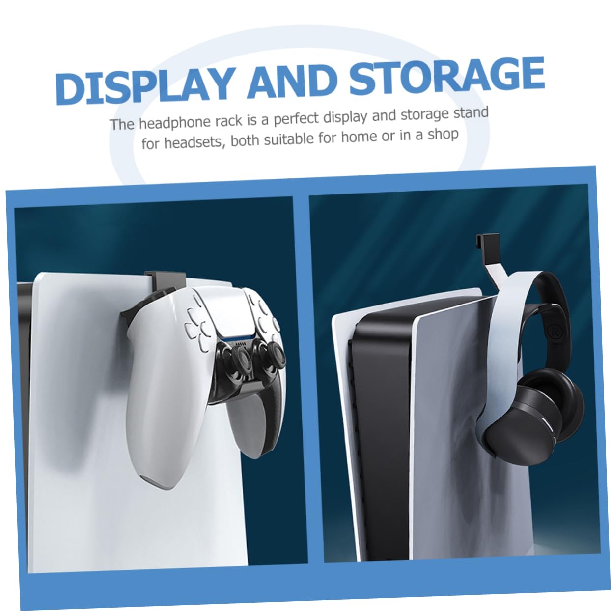 BUGUUYO 3-Piece Wall Mount Headphone Stand Holder - Space-Saving Headset Hanger Rack for Gaming, Office & Home Organization - Easy to Assemble Headphone Storage Solution